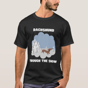Christmas Dog Dachshund Dashing Through The Snow C T-Shirt