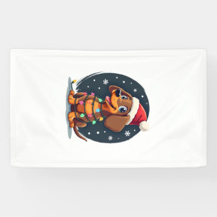 Christmas Dog Dachshund Santa Xmas Wiener 2 Banner