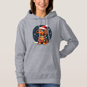 Christmas Dog Dachshund Santa Xmas Wiener 2 Hoodie