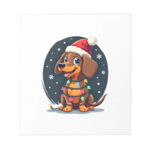 Christmas Dog Dachshund Santa Xmas Wiener 2 Notepad