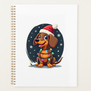 Christmas Dog Dachshund Santa Xmas Wiener 2 Planner