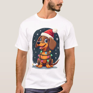 Christmas Dog Dachshund Santa Xmas Wiener 2 T-Shirt