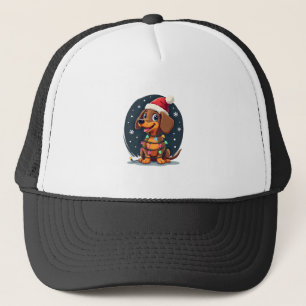 Christmas Dog Dachshund Santa Xmas Wiener 2 Trucker Hat