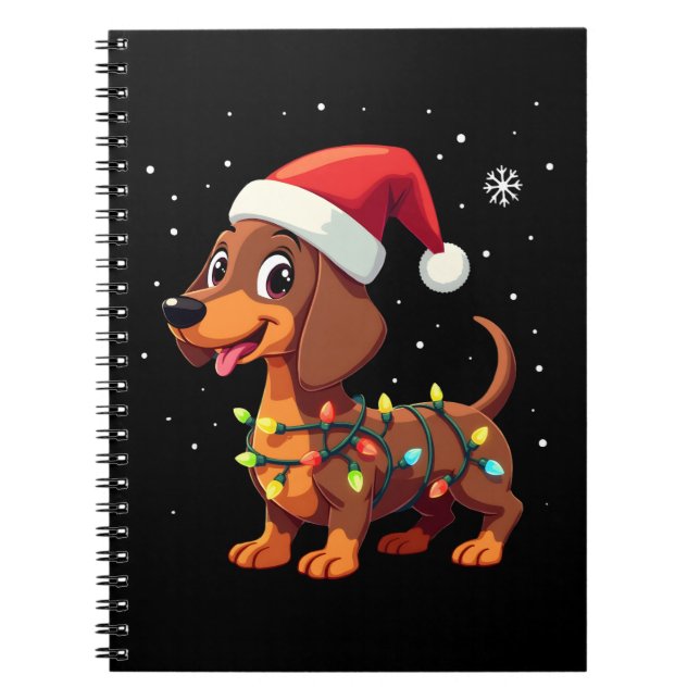 Christmas Dog Dachshund Santa Xmas Wiener 3 Notebook (Front)