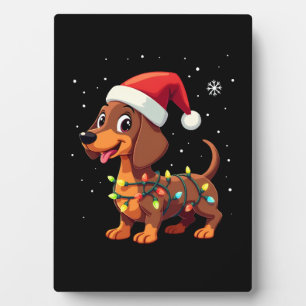 Christmas Dog Dachshund Santa Xmas Wiener 3 Plaque
