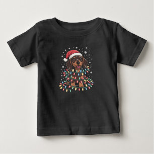 Christmas Dog Dachshund Santa Xmas Wiener Baby T-Shirt