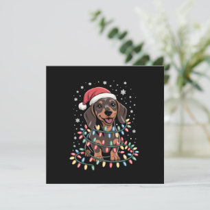 Christmas Dog Dachshund Santa Xmas Wiener Invitation