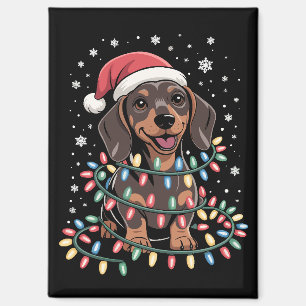 Christmas Dog Dachshund Santa Xmas Wiener Magnet