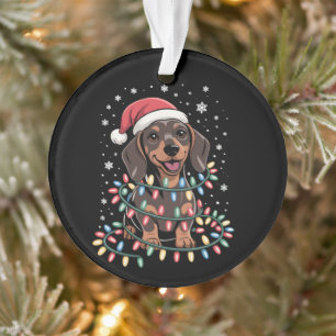 Christmas Dog Dachshund Santa Xmas Wiener Ornament