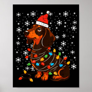 Christmas Dog Dachshund Santa Xmas Wiener Women Me Poster