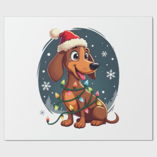 Christmas Dog Dachshund Santa Xmas Wiener Women Me Wrapping Paper