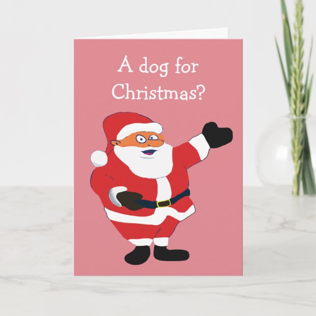 Christmas Dog Eat Pet Humour Funny Gag Comedy Holiday Card (Front)