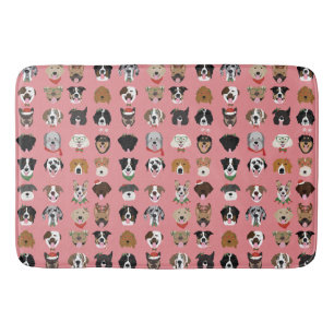 Christmas Dog Face Pattern Bath Mat