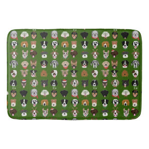 Christmas Dog Face Pattern Bath Mat