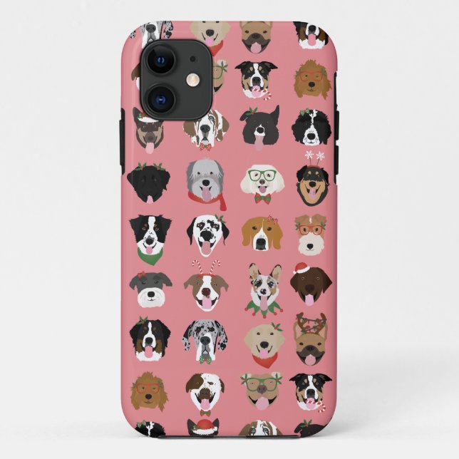 Christmas Dog Face Pattern Case-Mate iPhone Case (Back)