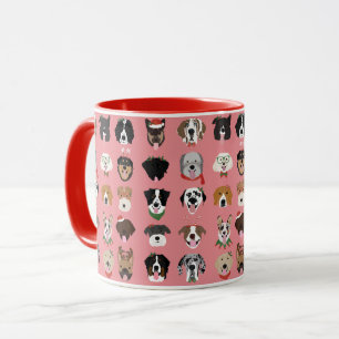 Christmas Dog Face Pattern Mug