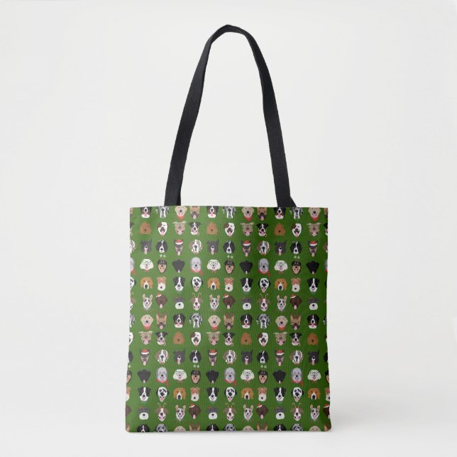 Christmas Dog Face Pattern Tote Bag (Front)