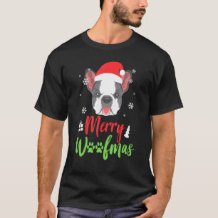 Christmas Dog French Bulldog Merry Woofmas T-Shirt