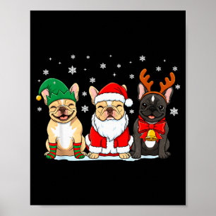 Christmas Dog French Bulldog Xmas Dog Lover Men Wo Poster