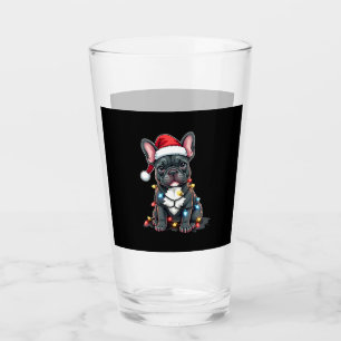 Christmas Dog French Bulldog Xmas Frenchie 3 Glass