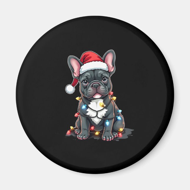 Christmas Dog French Bulldog Xmas Frenchie 3 Magnet (Front)