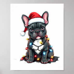 Christmas Dog French Bulldog Xmas Frenchie 3 Poster
