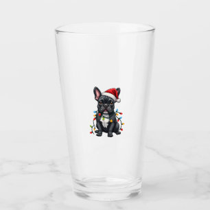 Christmas Dog French Bulldog Xmas Frenchie Glass