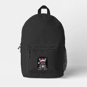 Christmas Dog French Bulldog Xmas Frenchie Men Wom Printed Backpack