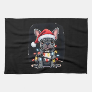 Christmas Dog French Bulldog Xmas Frenchie Men Wom Tea Towel