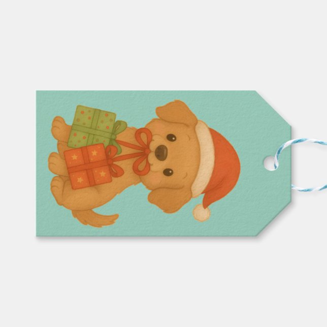 "Christmas Dog" Gift Tag (Front (Horizontal))