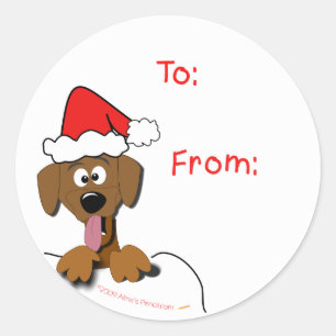 Christmas Dog Gift Tag Stickers