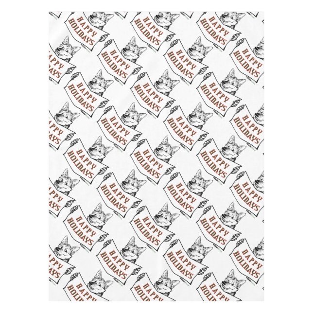 Christmas Dog:  Happy Holidays Tablecloth (Front)