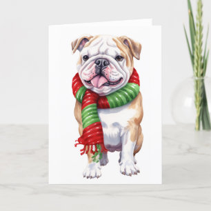 Christmas Dog, Holiday Bulldog, BLANK 