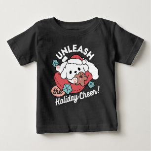 Christmas Dog in Santa Hat – Holiday Cheer for Pet Baby T-Shirt