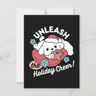 Christmas Dog in Santa Hat – Holiday Cheer for Pet Postcard