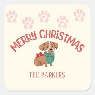 Christmas Dog Lover Gift Tag Sticker – Personalize
