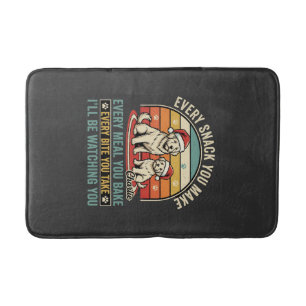 Christmas Dog Lovers Snack Watching Bath Mat