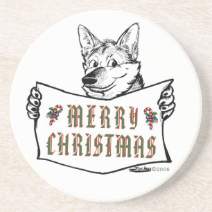 Christmas Dog:  Merry Christmas! Coaster