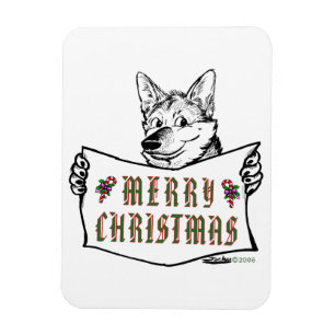 Christmas Dog: Merry Christmas! Magnet