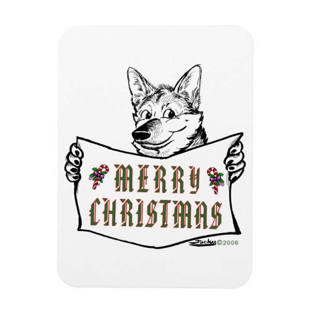 Christmas Dog:  Merry Christmas! Magnet (Vertical)