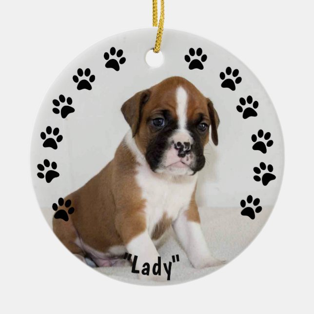 Christmas Dog Ornament - Pawprints (Front)