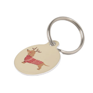 Christmas Dog Owner Dachshund Gift Holiday Xmas  Pet Tag