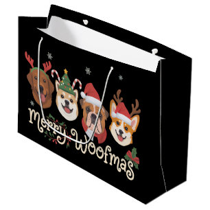 Christmas Dog Owner Gift Holiday Merry Woofmas Large Gift Bag