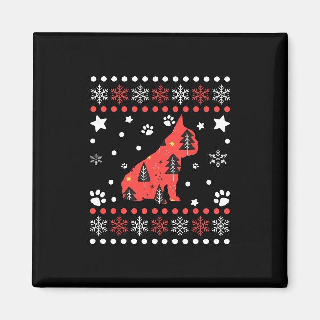 Christmas Dog Pattern French Bulldog Owner 1  Magnet (Front)