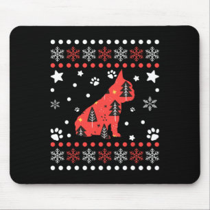 Christmas Dog Pattern French Bulldog Owner 1 Mouse Pad