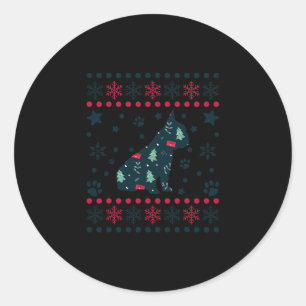 Christmas Dog Pattern French Bulldog Owner Classic Round Sticker
