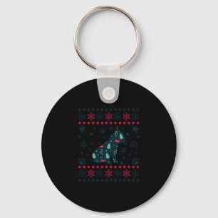 Christmas Dog Pattern French Bulldog Owner  Key Ring