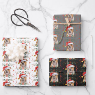 Christmas Dog Pattern Wrapping Paper Sheets