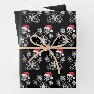 Christmas Dog Paw Santa Hat Pet Owner Gift Wrapping Paper Sheet