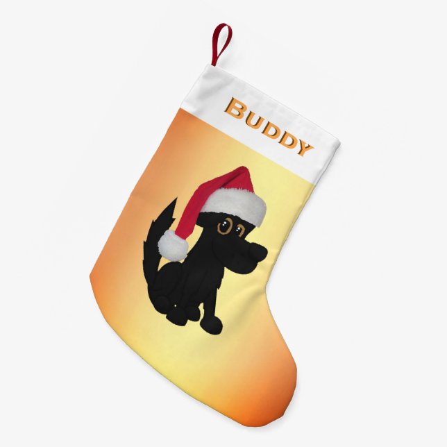 Christmas Dog Personalised Small Christmas Stocking (Front (Hanging))